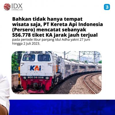 Libur Panjang Idul Adha, Tempat wisata dan Tiket Kereta di Serbu Wisatawan (Foto : Tim Digital Marketing IDX Channel)