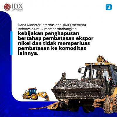 IMF Minta Larangan Ekspor Nikel Dicabut, Apa Alasannya?