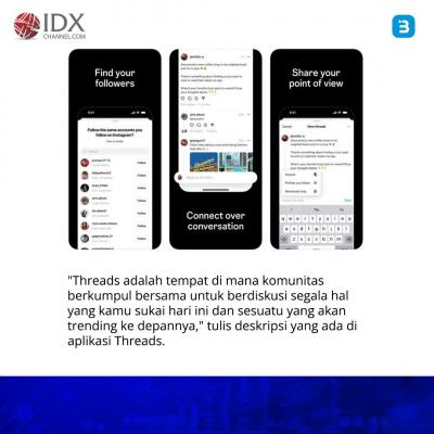 Saingi Twitter, Meta Resmi Luncurkan Threads (Foto : Tim Digital Marketing IDX Channel)