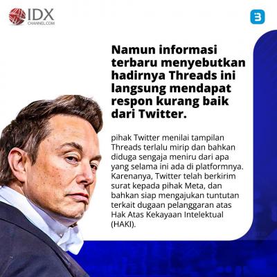 Saingi Twitter, Meta Resmi Luncurkan Threads (Foto : Tim Digital Marketing IDX Channel)