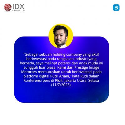 Putri Ariani Bangun Perusahaan Digital, Gandeng Pengusaha Rudy Salim (Foto : Tim Digital Marketing IDX Channel)