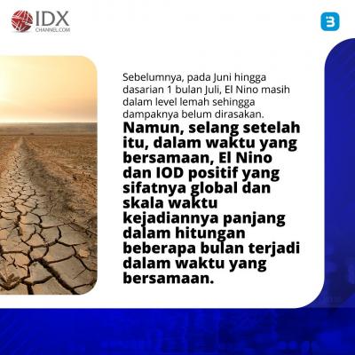 Imbas El Nino, BMKG Ingatkan Ancaman Gagal Panen (Foto : Tim Digital Marketing IDX Channel)