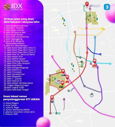 Dukung KTT ASEAN 2023, 29 Ruas Jalan Terapkan Sistem Buka Tutup (Foto : Tim Digital Marketing IDX Channel)