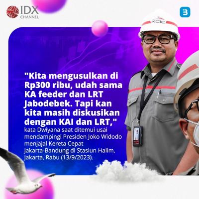 Segini Harga Tarif Bundling Kereta Cepat, LRT, dan KA Feeder (Foto : Tim Digital Marketing IDX Channel)