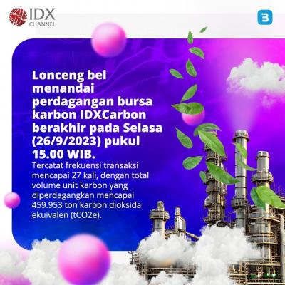 Closing Perdana Bursa Karbon Catat 27 Kali Transaksi (Foto : Tim Digital Marketing IDX Channel)
