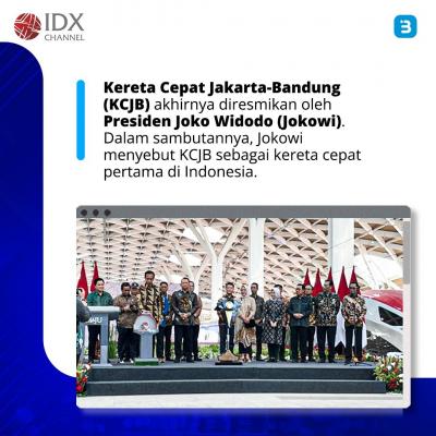 Jokowi Resmikan Kereta Cepat Jakarta-Bandung Hari Ini