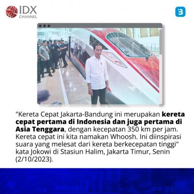 Jokowi Resmikan Kereta Cepat Jakarta-Bandung Hari Ini (Foto : Tim Digital Marketing IDX Channel)