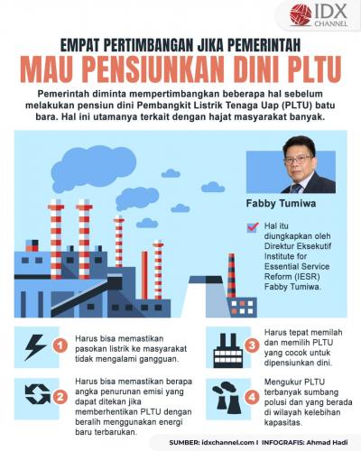 Pemerintah Wajib Pertimbangkan Empat Hal Ini Jika Mau Pensiunkan Dini PLTU (Foto : Tim Digital Marketing IDX Channel)