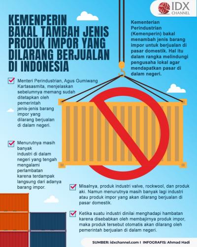 Kemenperin Bakal Tambah Jenis Produk Impor yang Dilarang Berjualan di Pasar RI (Foto : Tim Digital Marketing IDX Channel)