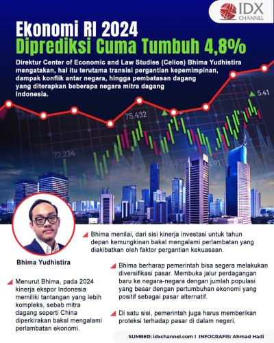 Ekonomi RI 2024 Diprediksi Cuma Tumbuh 4,8 Persen, Ini Penyebabnya (Foto : Tim Digital Marketing IDX Channel)