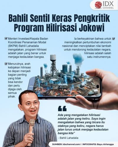 Bahlil Sentil Keras Pengkritik Program Hilirisasi Jokowi, Begini Katanya (Foto : Tim Digital Marketing IDX Channel)