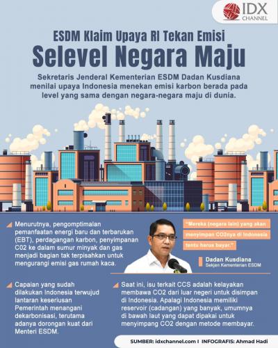 ESDM Klaim Upaya RI Tekan Emisi Selevel dengan Negara Maju di Dunia (Foto : Tim Digital Marketing IDX Channel)