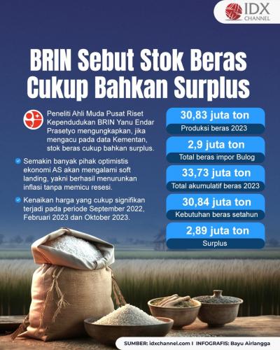 BRIN Sebut Stok Beras Ternyata Cukup Bahkan Surplus, Ini Penjelasan Lengkapnya (Foto : Tim Digital Marketing IDX Channel)