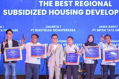 Penghargaan diberikan kepada developer yang dinilai memiliki kontribusi signifikan terhadap realisasi KPR BTN sepanjang 2025