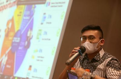 Asisten Manajer Kantor Perwakilan BI Provinsi Jawa Timur Rholy Satria Utomo saat acara Sosialisasi Layanan Keuangan Digital di Jawa Timur, Jumat (26/3/2021).