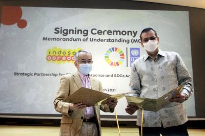 Percepatan pencapaian Tujuan Pembangunan Berkelanjutan (SDGs) di Indonesia, menggunakan teknologi digital inovatif.