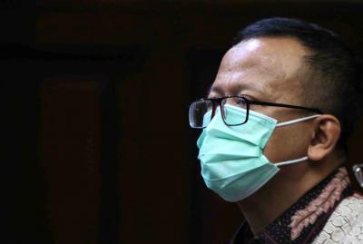 Terdakwa mantan Menteri Kelautan dan Perikanan Edhy Prabowo menjalani menjalani sidang lanjutan di Pengadilan Tindak Pidana Korupsi Jakarta, Rabu (5/5/2021).