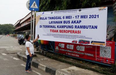 Suasana terminal Kampung Rambutan, Jakarta Timur, Kamis (6/5/2021).