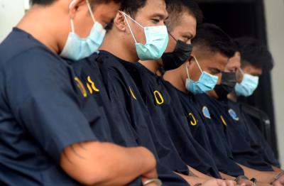 Pengungkapan kasus narkotika jaringan Jepara-Pati-Magelang-Banyumas, di Kantor BNNP Jateng, Semarang, Jawa Tengah, Kamis (6/5/2021).
