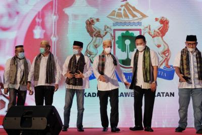 Calon Ketua Umum Kamar Dagang Indonesia (Kadin) Anindya Bakrie melakukan kunjungan silaturahmi ke Kota Makassar, Sulawesi Selatan, Minggu (9/5/2021).