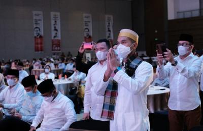 Calon Ketua Umum Kamar Dagang Indonesia (Kadin) Anindya Bakrie melakukan kunjungan silaturahmi ke Kota Makassar, Sulawesi Selatan, Minggu (9/5/2021).