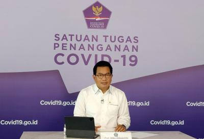 Juru Bicara Satgas Penanganan Covid-19 Wiku Adisasmito memberikan keterangan pers Perkembangan Penanganan Covid-19 di Graha BNPB, Selasa (18/5/2021).
