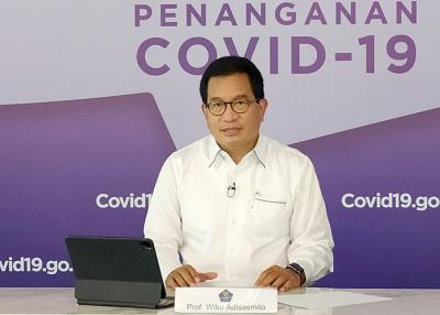 Juru Bicara Satgas Penanganan Covid-19 Wiku Adisasmito memberikan keterangan pers Perkembangan Penanganan Covid-19 di Graha BNPB, Selasa (18/5/2021).