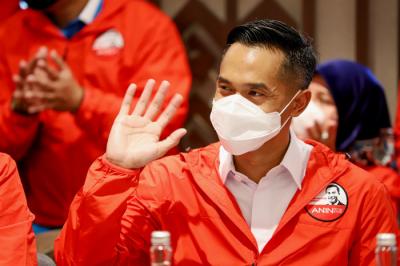 Anindya Bakrie mendaftar diri menjadi Calon Ketua Umum Kamar Dagang dan Industri (Kadin) Indonesia di Jakarta, Senin (24/5/2021).