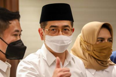 Arsjad Rasjid mendaftarkan diri menjadi calon Ketua Umum Kamar Dagang dan Industri Indonesia periode 2021-2026 di Jakarta, Senin (24/5/2021).