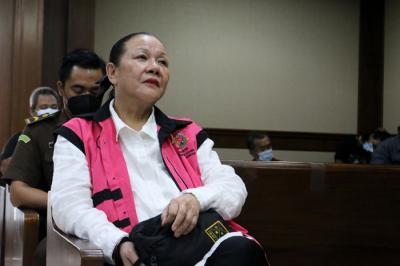 Terdakwa kasus pembobolan BNI melalui Letter of Credit fiktif Maria Pauline Lumowa menjalani sidang putusan di Pengadilan Tipikor, Jakarta, Senin (24/5/2021).