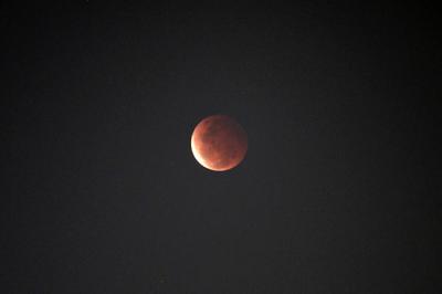 Warga memotret fenomena Gerhana Bulan Total atau Super Blood Moon di kawasan Pancoran, Jakarta, Rabu (26/5/2021).