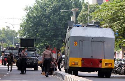 Suasana pengamanan di gedung KPK, Jakarta, Jumat (28/5/2021).