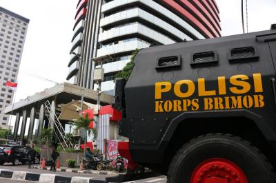 Suasana pengamanan di gedung KPK, Jakarta, Jumat (28/5/2021).