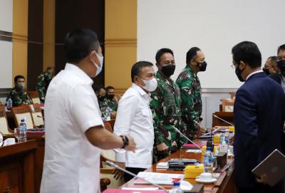 Rapat kerja Komisi I di Kompleks Parlemen MPR/DPR-DPD, Senayan, Jakarta, Senin (31/5/2021).