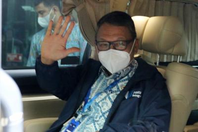 Menteri Energi dan Sumber Daya Mineral (ESDM) Arifin Tasrif menghadiri program PAKU Integritas di Gedung KPK, Jakarta, Kamis (3/6/2021).