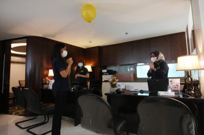 Peresmian Customer Service Center MNC Life di Lobby Gedung MNC Financial Center, Jakarta, Kamis (3/6/2021).