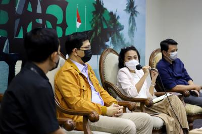 Diskusi Forum Legislasi di Media Center, Nusantara III, Kompleks Parlemen MPR/DPR-DPD, Senayan, Jakarta, Selasa (8/6/2021).