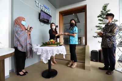 Pembukaan cabang keempat MNC Travel di MNC Studios Tower 1, Jl Raya Perjuangan Kebon Jeruk, Jakarta Barat, Selasa (8/6/2021).