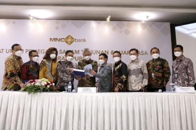 RUPS Tahunan MNC Bank di iNews Tower, Jakarta, Rabu (9/6/2021).