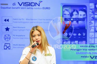 MNC Vision Networks sebagai Official Broadcaster UEFA EURO 2020 di MNC Vision Tower, Jakarta, Kamis (10/6/2021).