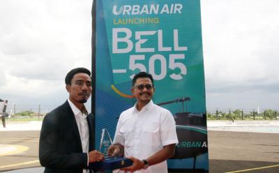 Kerjasama operasionalisasi helikopter wisata untuk di Pulau Bali, di Tangerang, Banten, Selasa (15/6/2021).