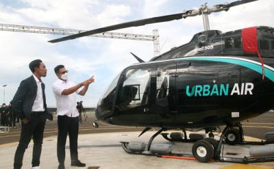 Kerjasama operasionalisasi helikopter wisata untuk di Pulau Bali, di Tangerang, Banten, Selasa (15/6/2021).