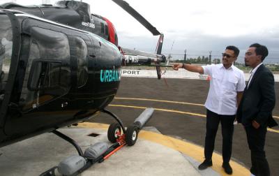Kerjasama operasionalisasi helikopter wisata untuk di Pulau Bali, di Tangerang, Banten, Selasa (15/6/2021).