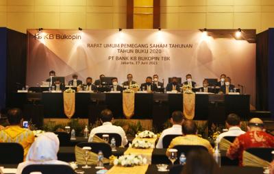Rapat Umum Pemegang Saham Tahunan (RUPST) KB Bukopin untuk tahun buku 2020 di Jakarta, Kamis (17/6/2021).