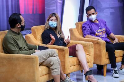 Press Conference Vision+ Originals Beyond Creator Indonesian Youtuber di Studio 6 MNC Channel, Kebon Jeruk, Jakarta Barat, Kamis (17/6/2021).