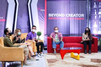 Press Conference Vision+ Originals Beyond Creator Indonesian Youtuber di Studio 6 MNC Channel, Kebon Jeruk, Jakarta Barat, Kamis (17/6/2021).