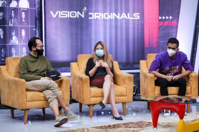 Press Conference Vision+ Originals Beyond Creator Indonesian Youtuber di Studio 6 MNC Channel, Kebon Jeruk, Jakarta Barat, Kamis (17/6/2021).