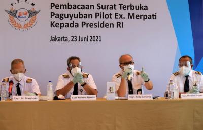 Press Conference Pembacaan Surat Terbuka PPEM kepada Presiden Joko Widodo di Jakarta, Rabu (23/6/2021).
