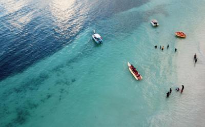 Foto udara kawasan wisata Titik Nol Sulawesi Pantai Bira , Kabupaten Bulukumba, Sulawesi Selatan, Sabtu (26/6/2021).