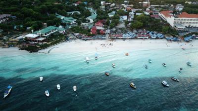 Foto udara kawasan wisata Titik Nol Sulawesi Pantai Bira , Kabupaten Bulukumba, Sulawesi Selatan, Sabtu (26/6/2021).